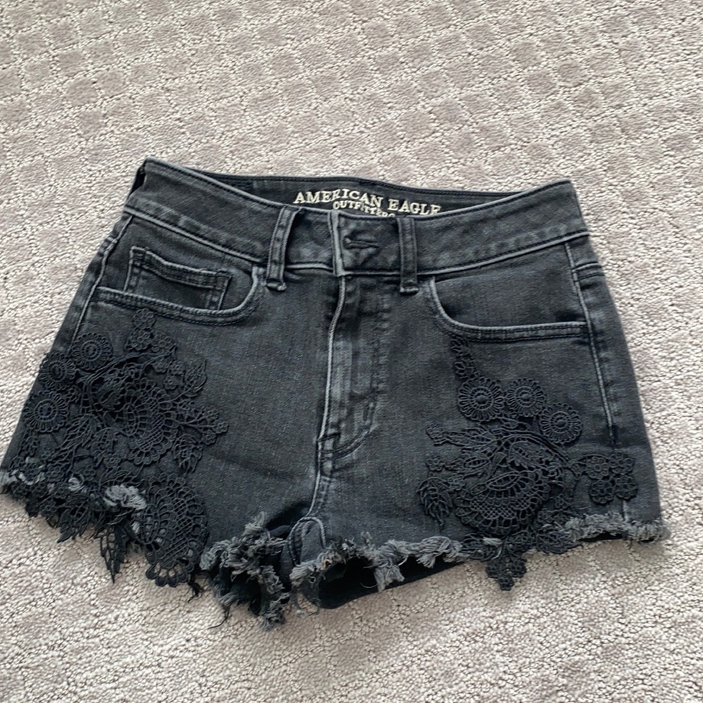 Black hi rise shorties